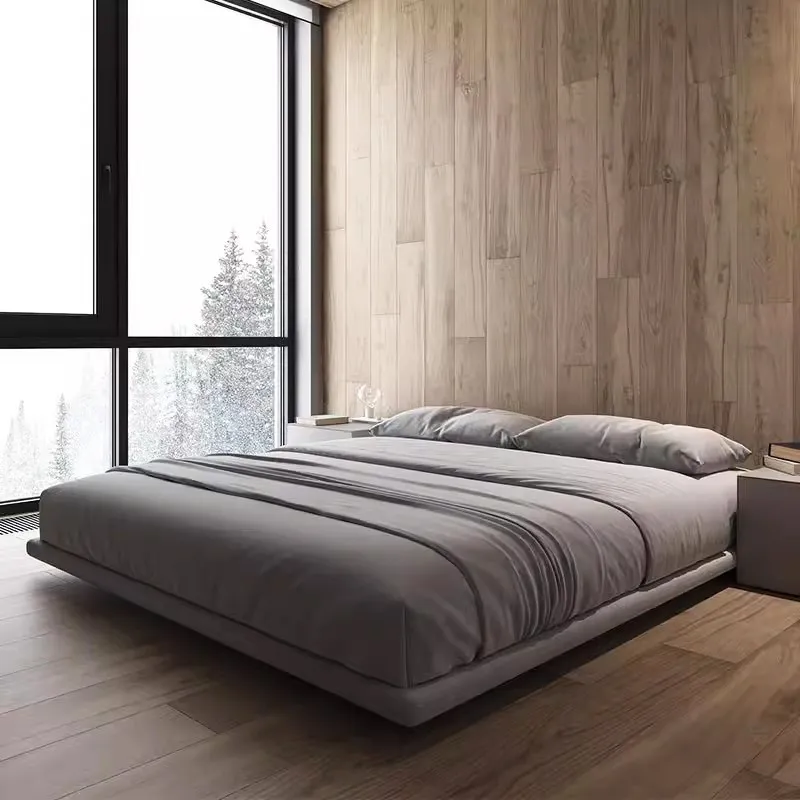 Floating Loft Bed Tatami Platform Hotel Grey Full Size Bed Wood Frame Adults Letto Matrimoniale 180x200 Furniture Clearance
