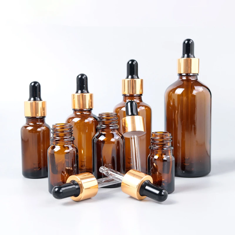 

12Pcs/Lot Empty Brown Amber Glass Piepette Dropper Bottle for Cig E Liquid Container