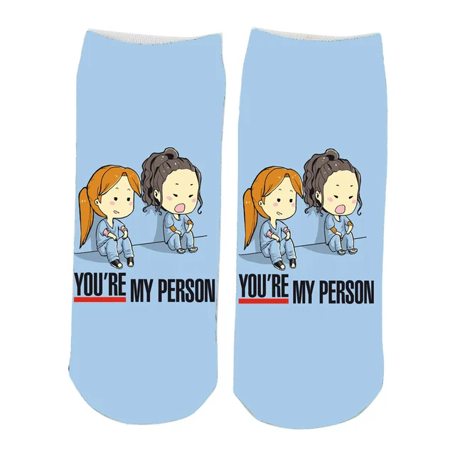 Doctor Nurse Print Grey\'s Anatomy Cotton Socks Casual Creative Breathable Soft Funny Novelty Low Tube Socks gift for fans