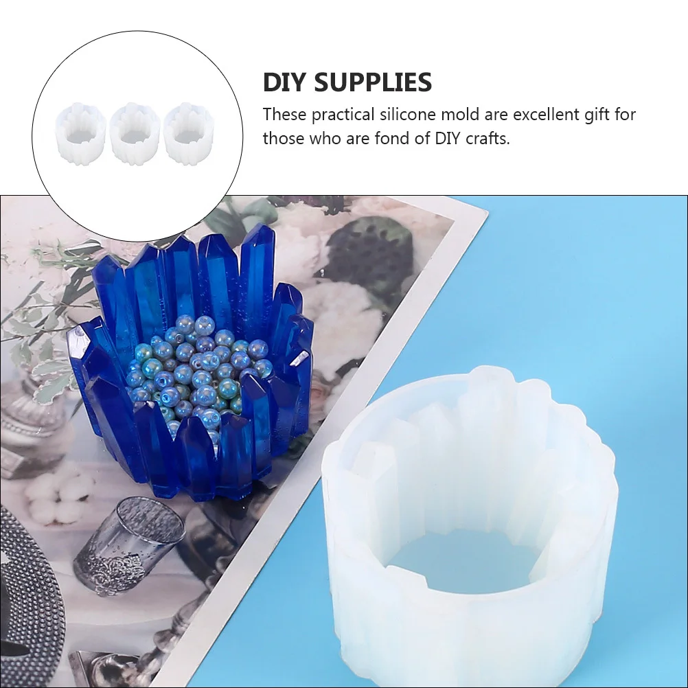 3Pcs Holder Resin Molds High Quality Silicone Crystal Shape Epoxy Casting Mold DIY Craft Supplies Accessories