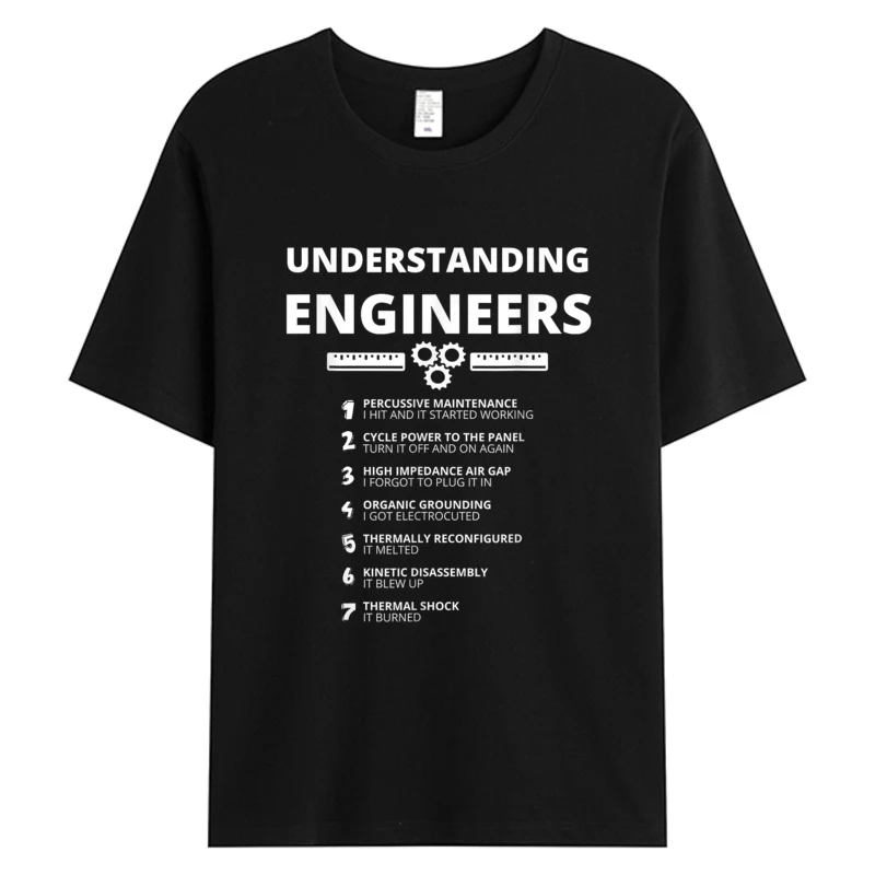 

Understanding Engineers Funny Sarcastic Engineering Gift Men's Cotton Fabric Oversize Printing Tops & Tees Tshirts 3XL T-shirt