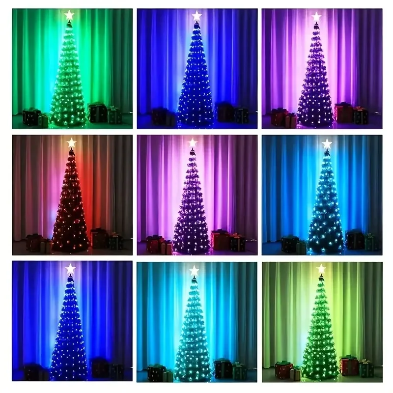 LED árbol de Navidad Lightshow cadena cascada estrella luces al aire libre colorido Multicolor para jardín yardas boda fiesta enchufe de la UE