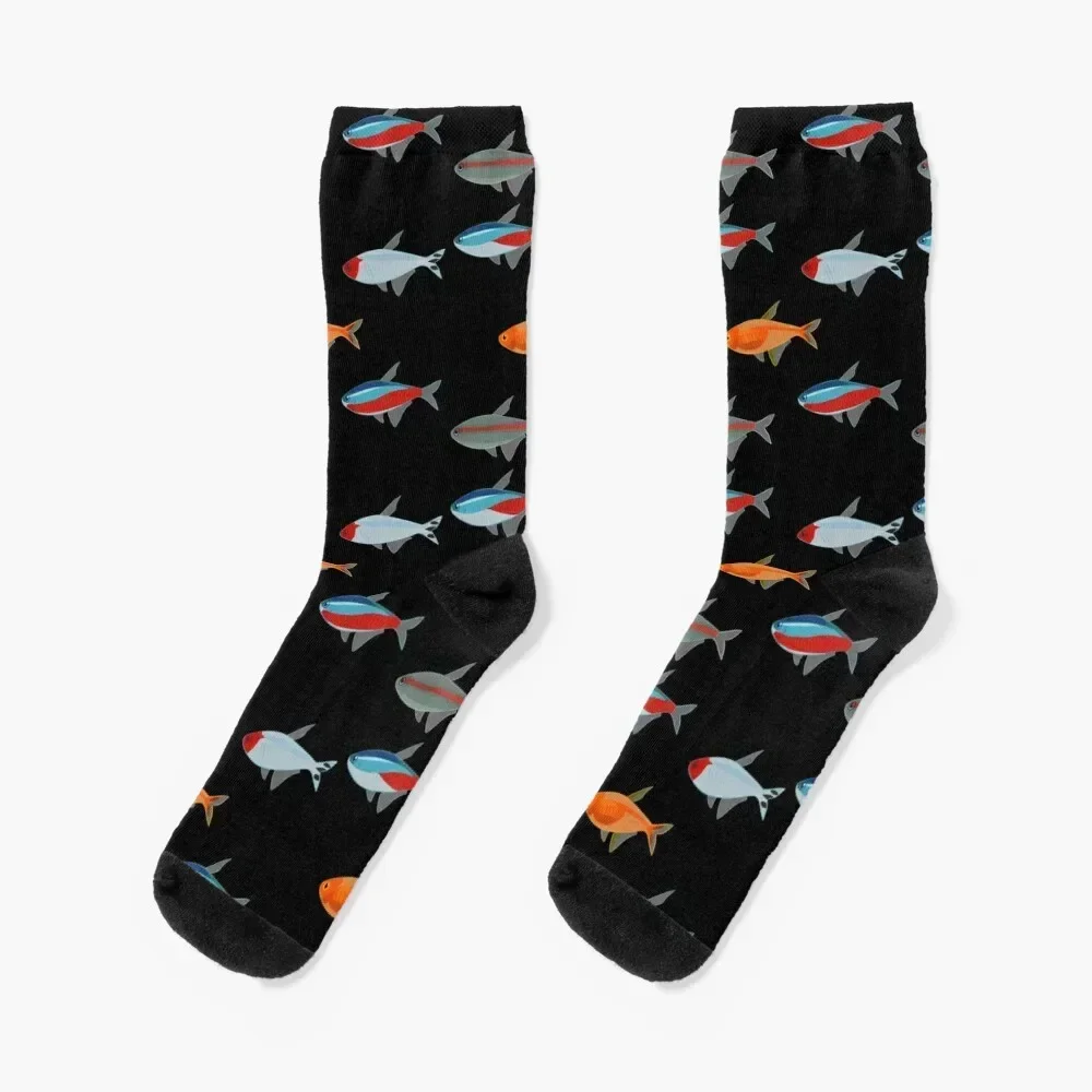 Freshwater fish Tetra pattern Socks Toe sports funny sock winter soccer anti-slip Man Socks Women's