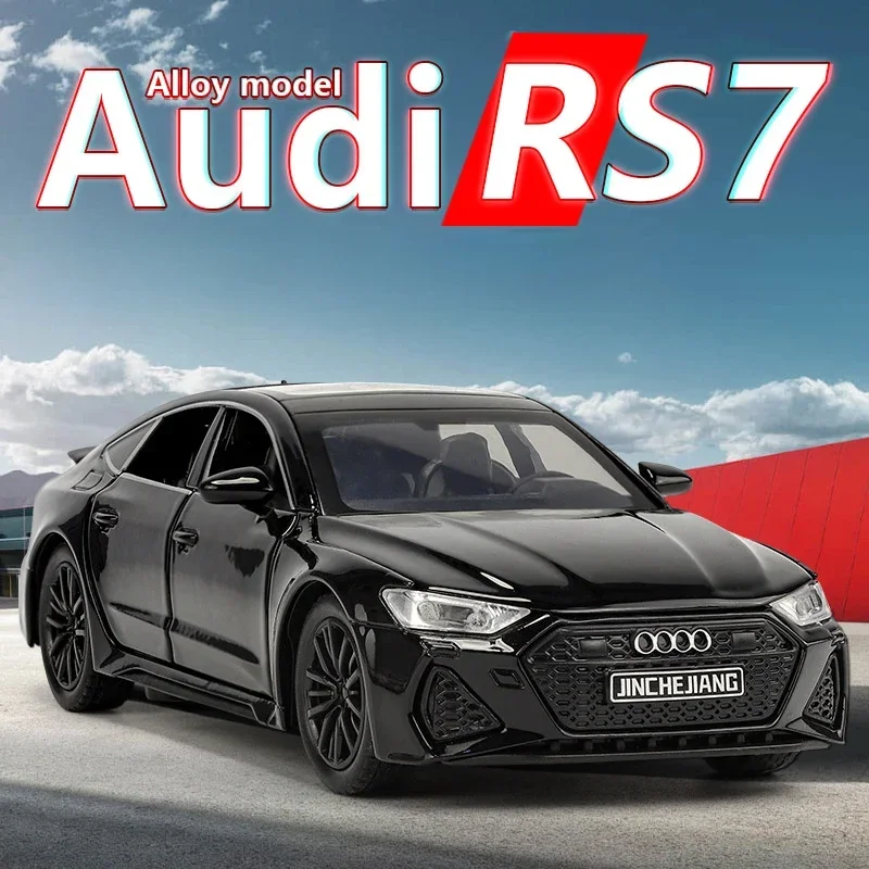 

Литая под давлением модель автомобиля Audi RS7 из сплава в масштабе 1:32, модель автомобиля со звуком, металлическая Игрушечная модель для мальчиков