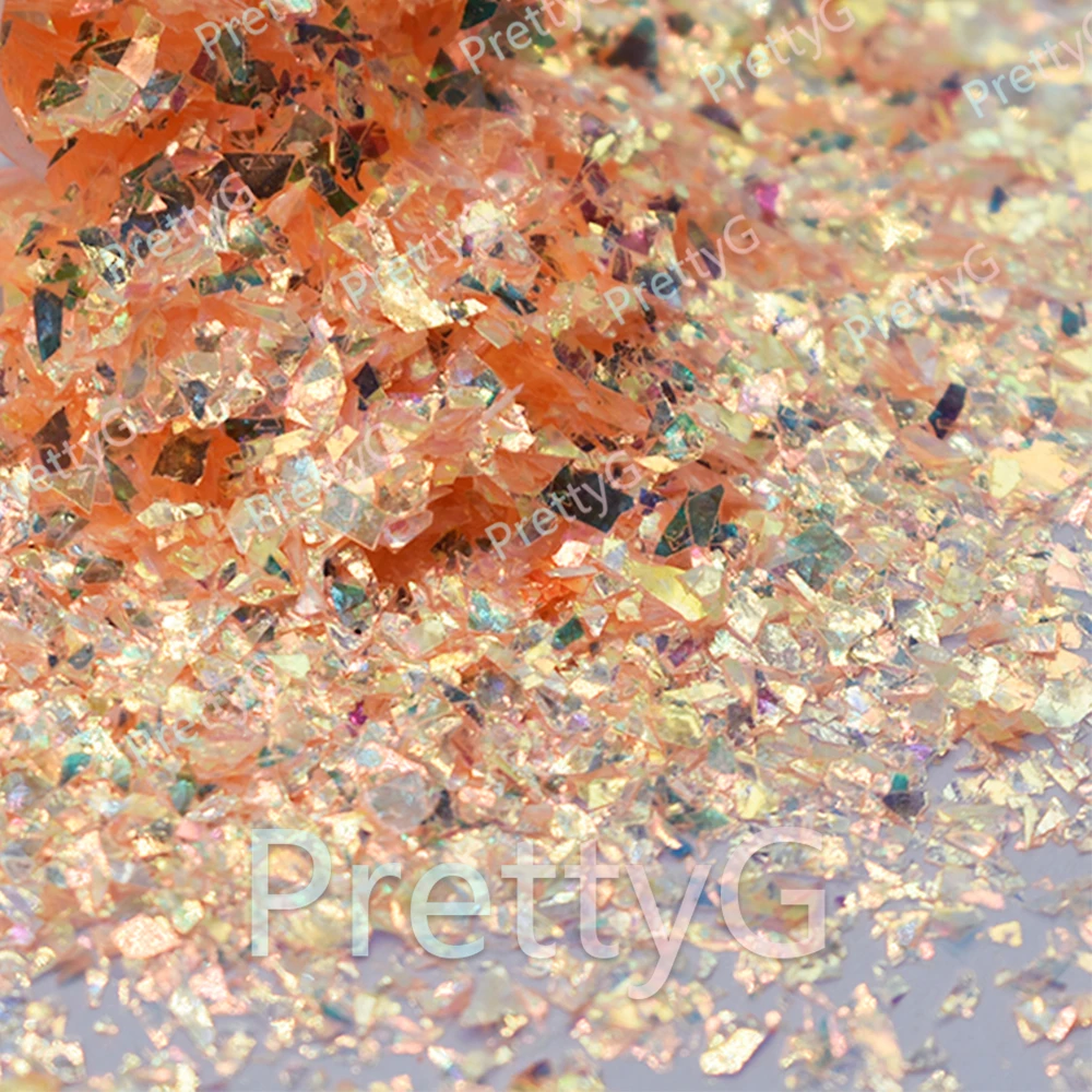 PrettyG Groothandel CS Rainbow Nail Onregelmatige schermen Glittervorm Aurora Pailletten voor Hars DIY Art Craft Nagelmake-up Decoratie