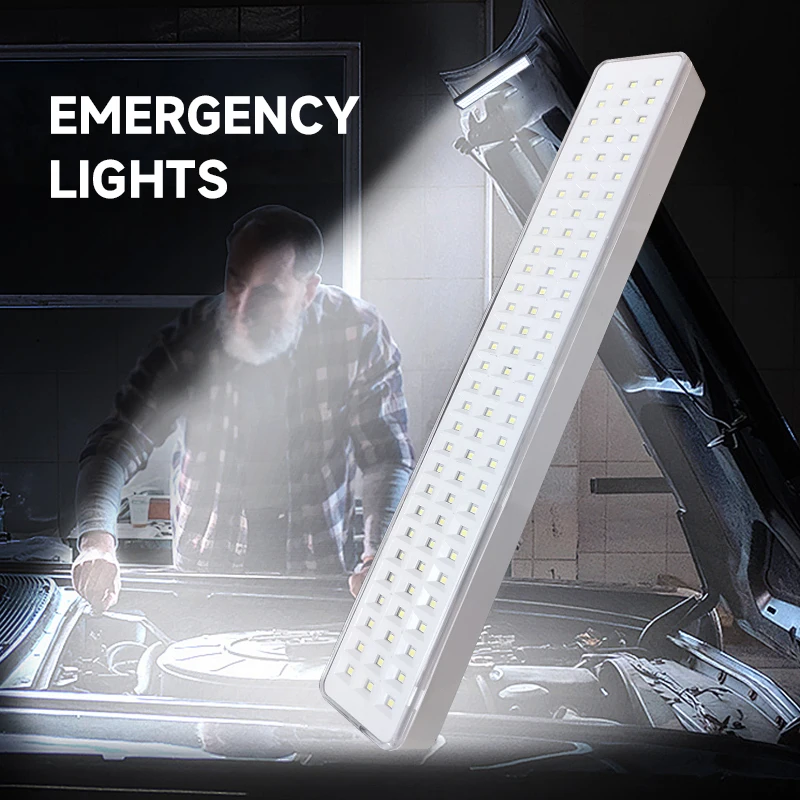 90LED Fire Fighting Lights Handheld Portable LED Emergency Light Wall-mounted Rechargeable Home Work Lamps for Power Outage Bulb