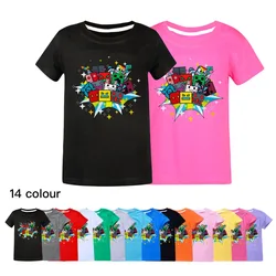 Game Angry Geometry Dash T Shirt Kids Short Sleeve Casual Tops Boy Pure Cotton T-shirts Children's Clothing Girls Summer Clothes