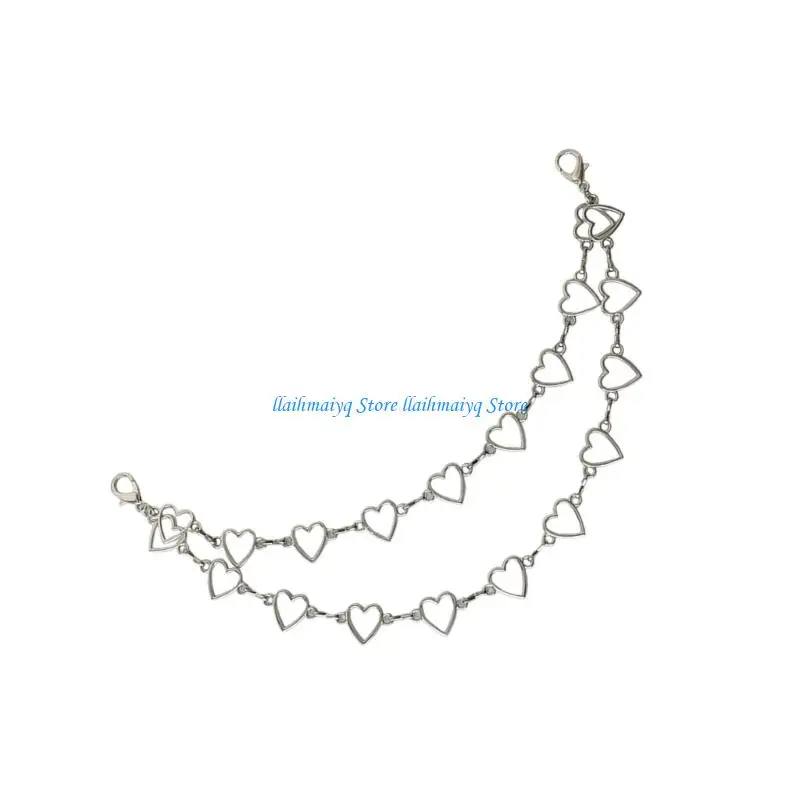 573B Handbag Charm Chain Accessory with Layered Silver Tone