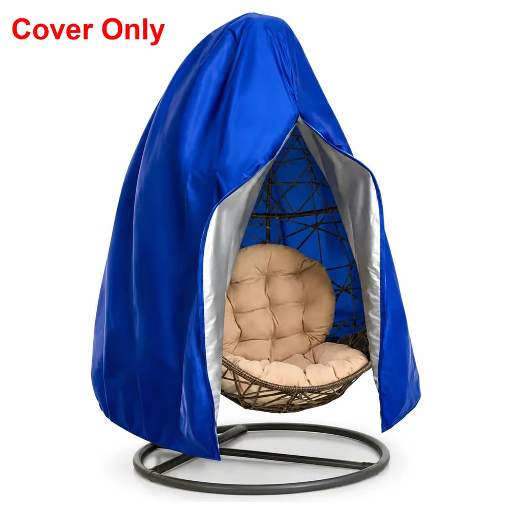 210D Oxford fabric egg chair cover Outdoor courtyard swing chair protection cover Large blue hanging chair cover with zipper