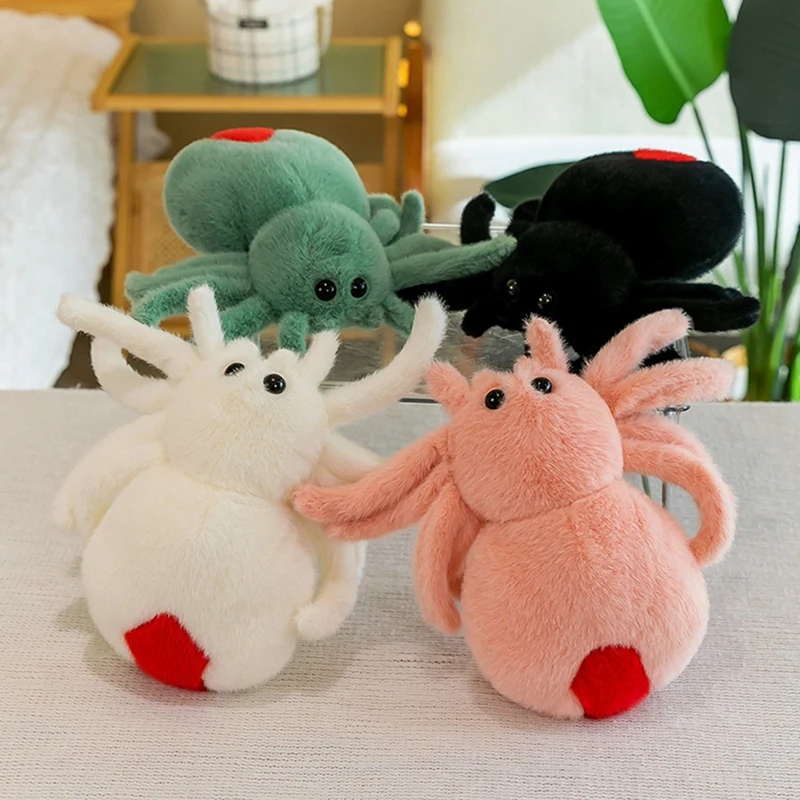 Jouet en peluche araignée sautante pour animaux de compagnie, beurre d'inoling, reptile mignon, blanc, super mignon, simulation