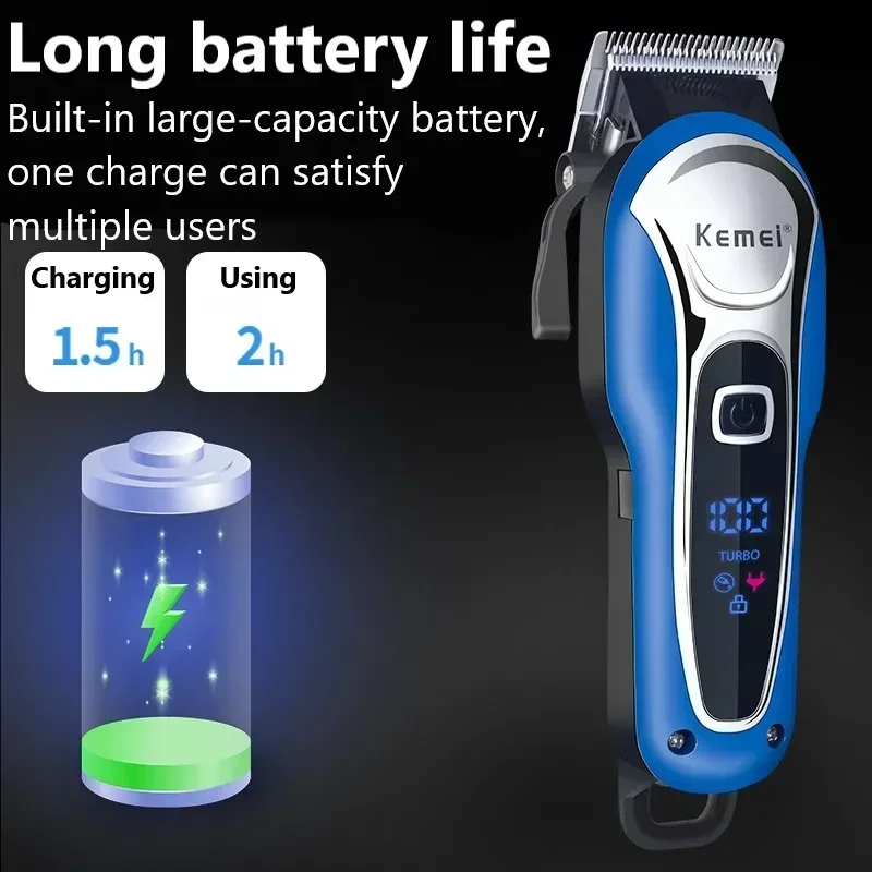 Kemei KM-1995 Electric Hair Clippers Man Professional Precision Adjustment Cordless Hair Trimmer Rechargeable Haircut Machine