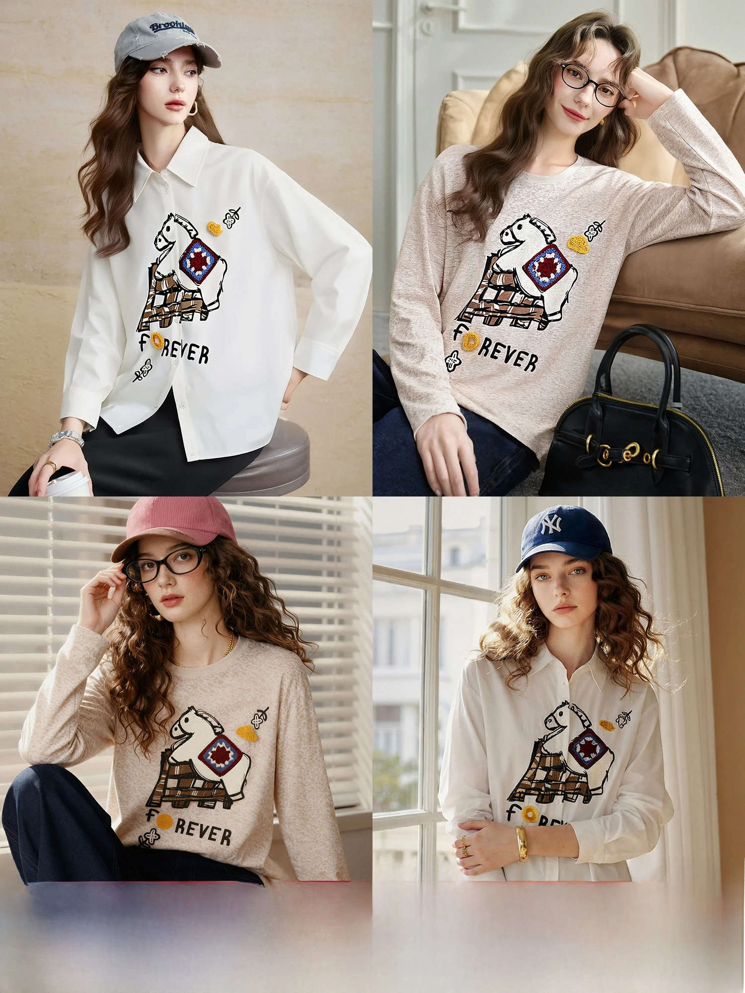 

Long Staple Cotton 3D Crochet T-irt Women's Spring Commute irt Comfortable Breathable Printed Casual Loose Fit irt