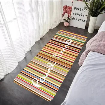 폴 스미스 바닥 매트, 그래픽 프린트 플란넬 도어 매트, 욕실 주방 입구 카펫, 홈 데코 