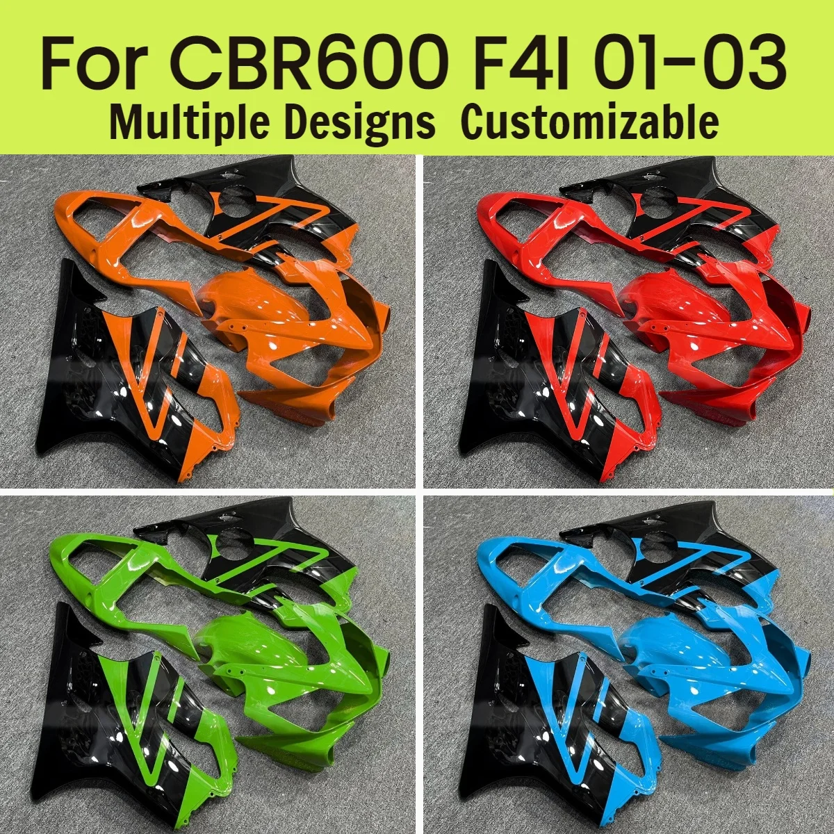 

For Honda CBR600F4I 2001 2002 2003 ABS Plastic Fairing Set CBR 600F4I 01 02 03 Motorcycle Accessories Fairings Cover Parts Kit