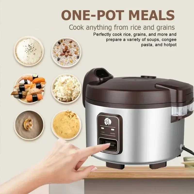 طباخ الأرز التجارية الكبيرة ، عملية زر واحد