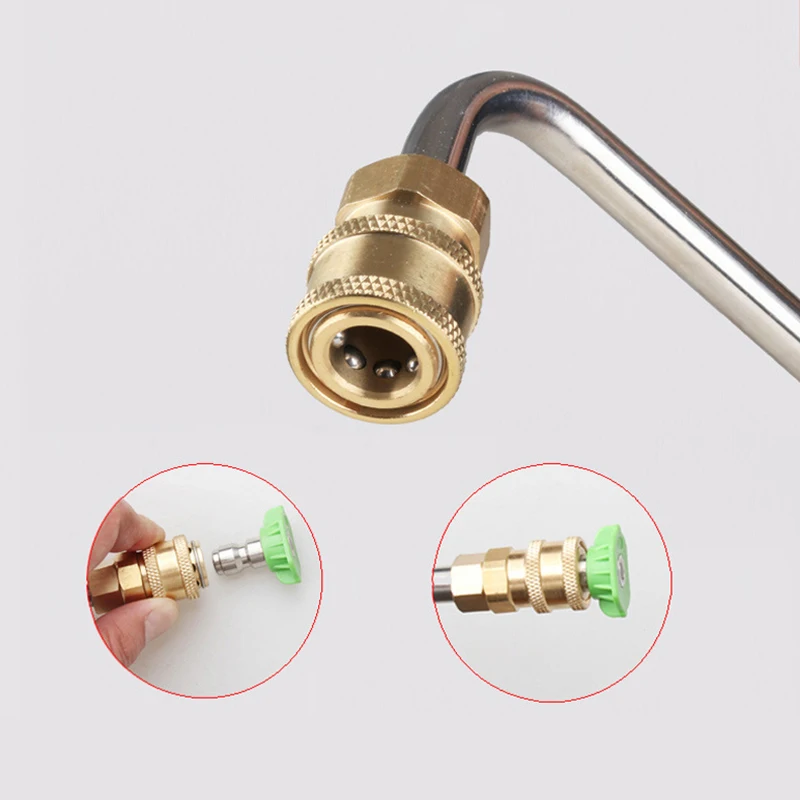 커브드 익스텐션 지팡이, 1/4 인치 퀵 플러그 및 커넥터 랜스 스피어, 고압 세척기 싱크 압력 세척기 익스텐션 지팡이