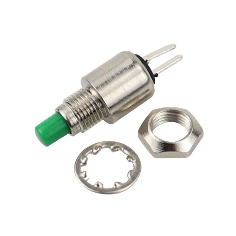 5PCS DS-402 Small Circular Button Switch 2 Pin Normally Open Jog Reset Button 5MM Installation Hole Lock-free Button Switch