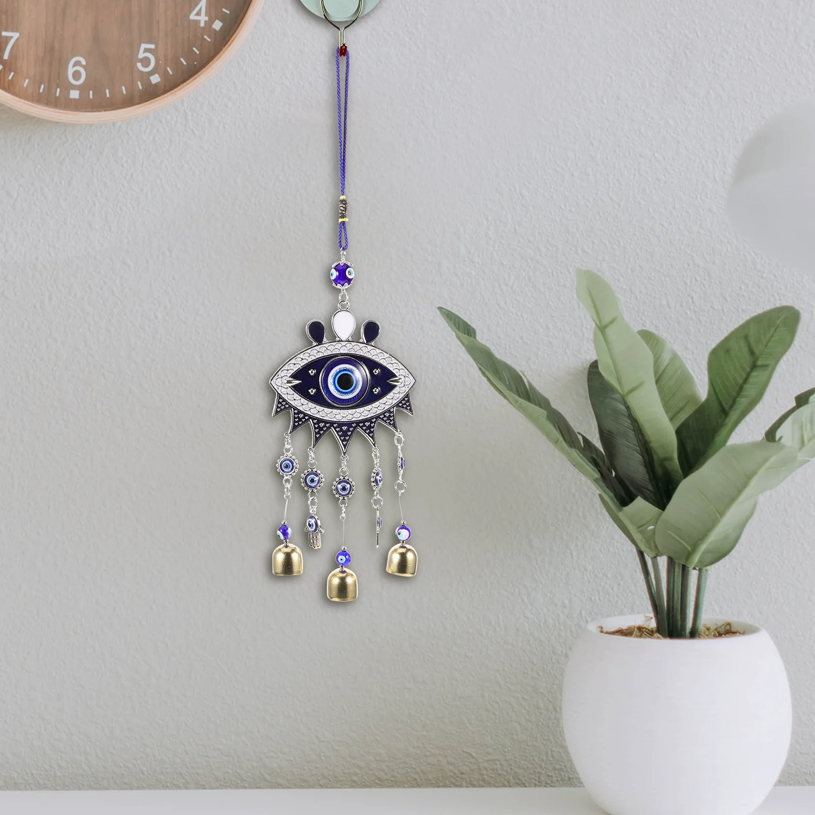 

Blue Evil Eye Hanging Decor Turkish Protection Charm Car Mirror Pendant Lightweight Glass Adorn for Auto Interior Wall Door