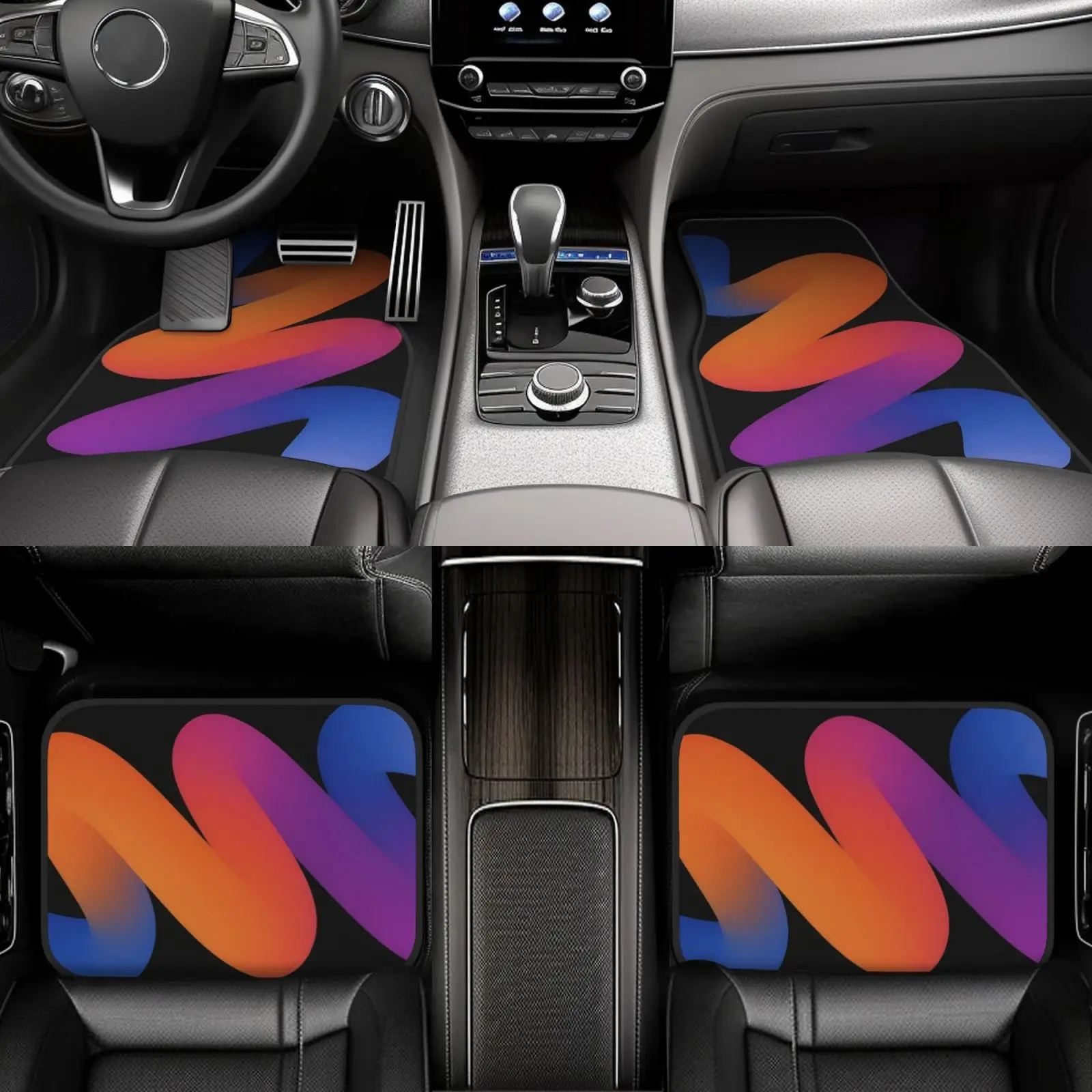 4pcs All-Season Universal Car Mats | High-Density Polyester, Fits All Models, Simple Installation