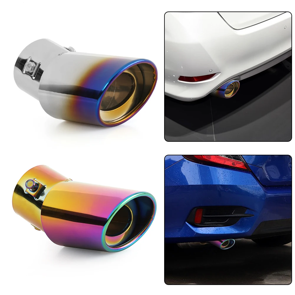 Universal Burnt Color Car Auto Exhaust Muffler Bent Stainless Steel Silencer Tip