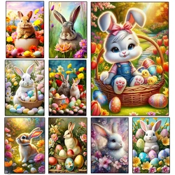 5DDIY Rabbit Diamond Easter Egg Painting Full Diamond Mosaic Embroidery Cross Embroidery Kit Cute Handmade Home Decoration Gift