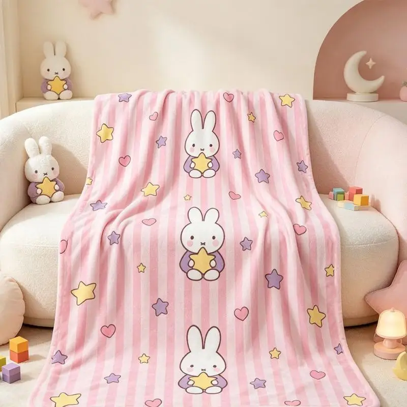 Ins Wind Miffy Rabbit Napping Blanket, Office Shawl Air Conditioning Blanket Sofa Nap Blanket Interior Decoration Festival Gift