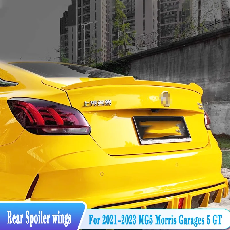 For 2021-2023 MG5 Rear Trunk Lid Lip Spoiler Morris Garages 5 GT Rear Tail Wings ABS Plastic Black Tuning Body Kit Accessories