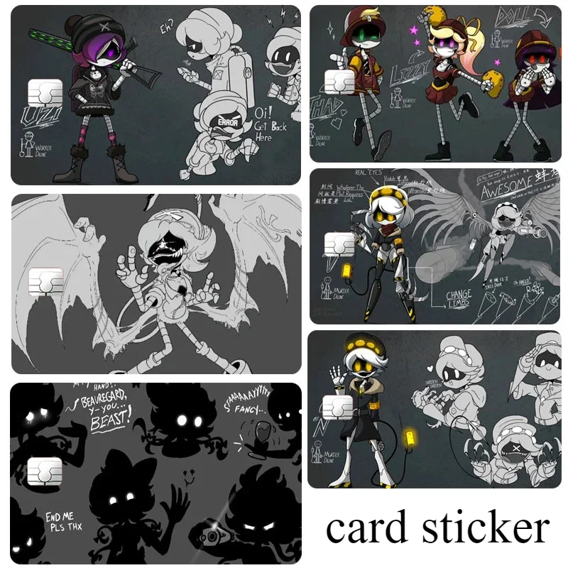 Murder Drones Card Sticker Creativity Student Star Laser Bus Documents Decor Patch Collect Cartoon Paster Decals Birthday Gift