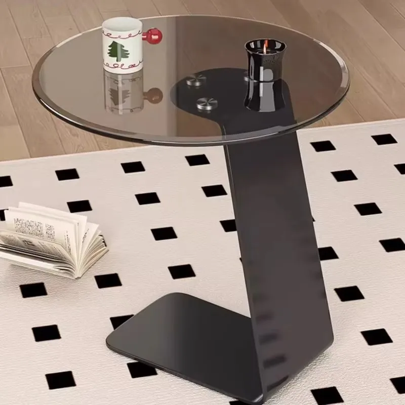 

Стеклянный круглый журнальный столик, простая квартира, черный стеклянный чайный журнальный столик, скандинавский пол, Mesas De Centro Para Sala, скандинавская мебель