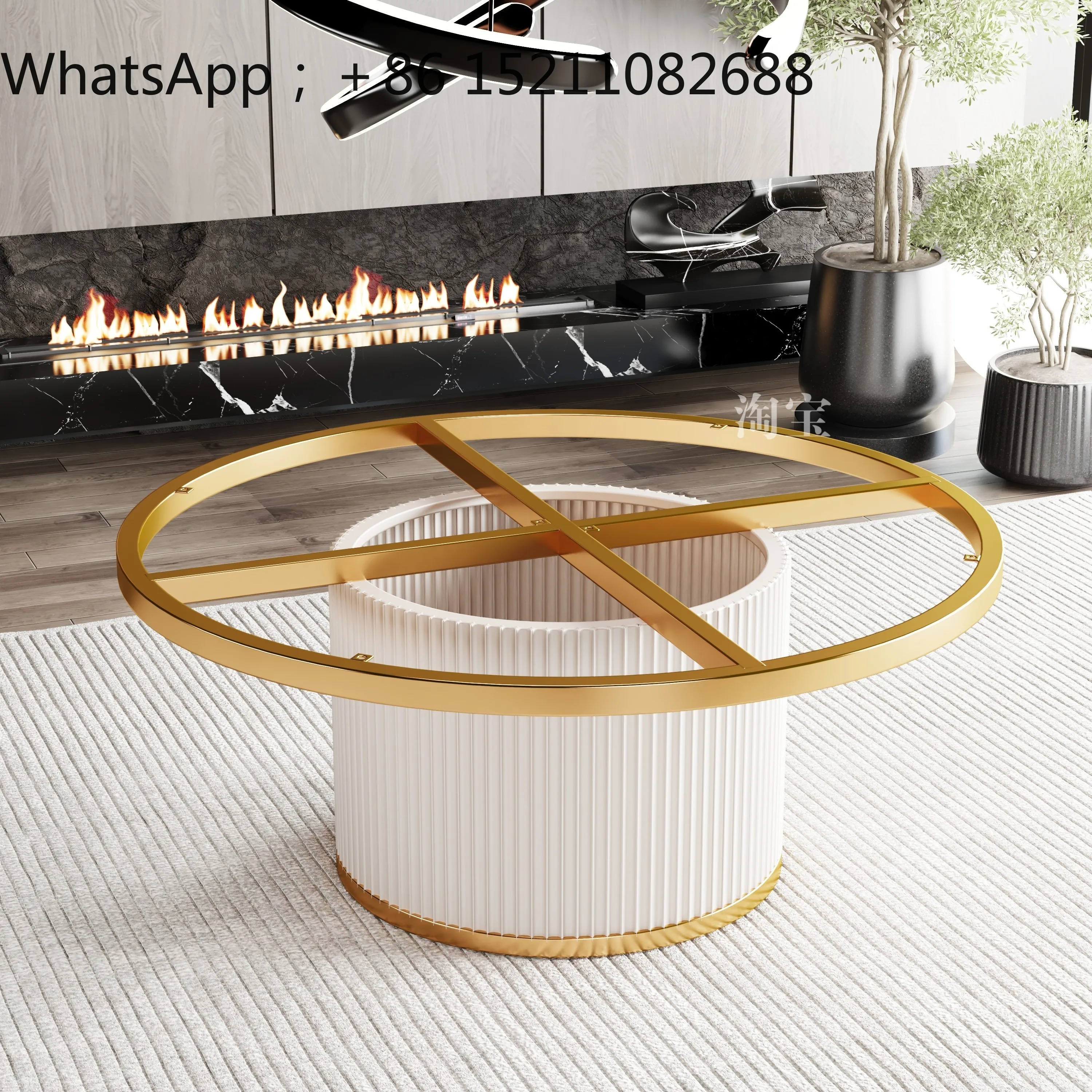 SCY luxury stone dining table leg bracket, marble round table base, round sintered stone stainless steel table legs