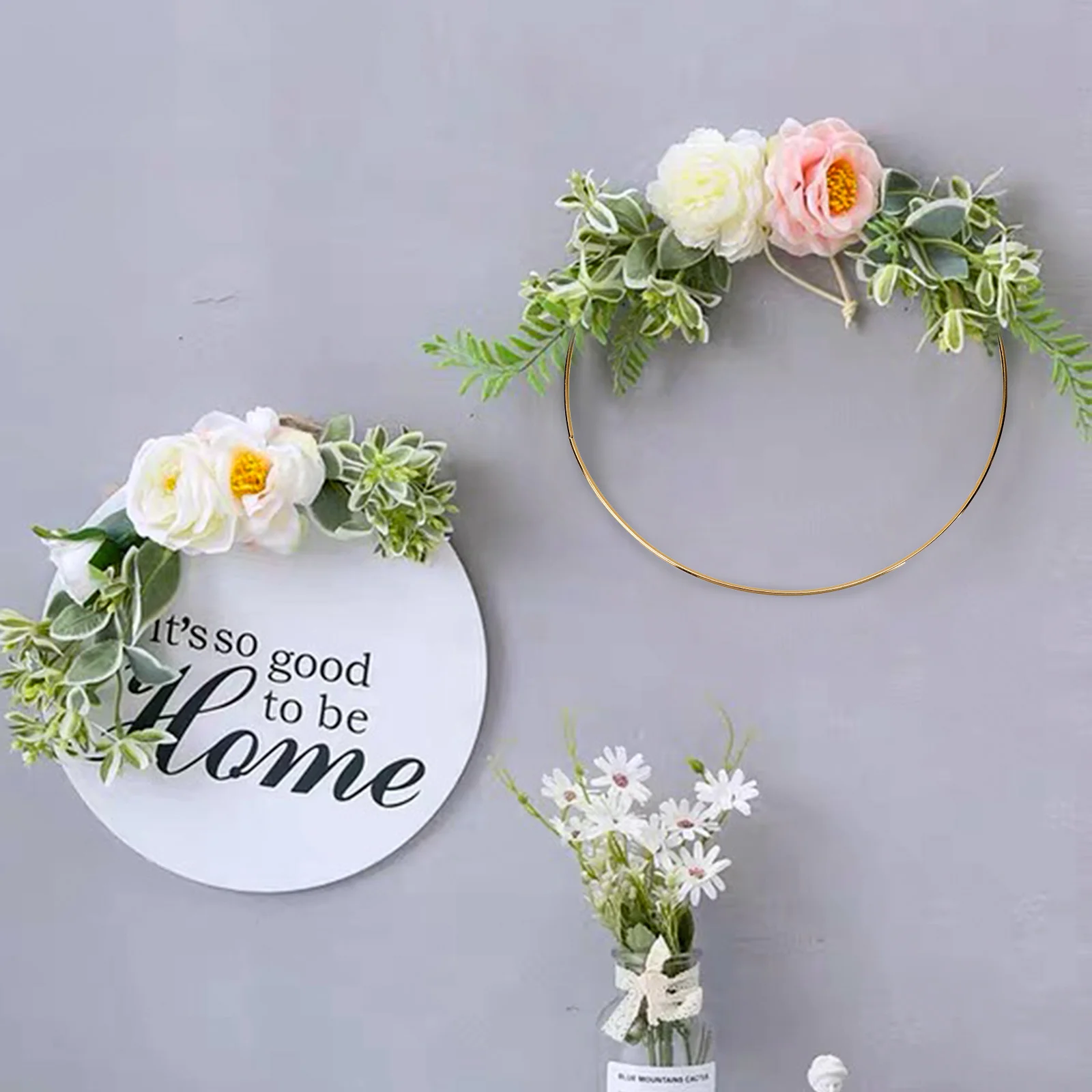 

3Pcs Round Iron Wreath Hoops DIY Garland Frames Wreath Making Base for Christmas and Holiday Use Iron Frame