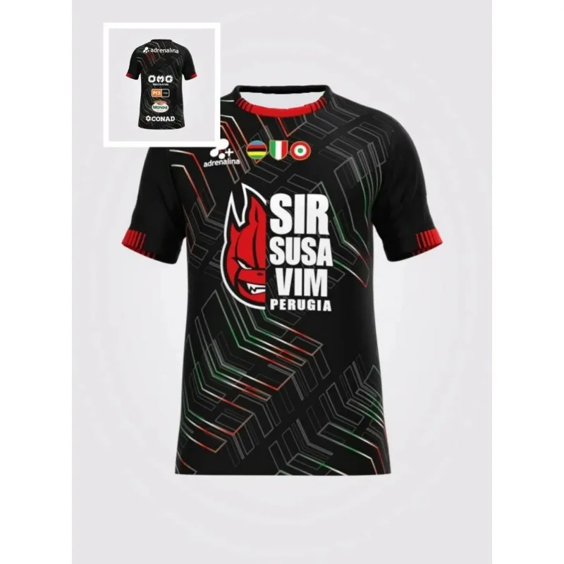 Camiseta Deportiva de Voleibol Perugia, Estilo Verano 2026, para Hombre y Mujer, Cómoda, Transpirable, Diseño 3D, Ropa de Moda