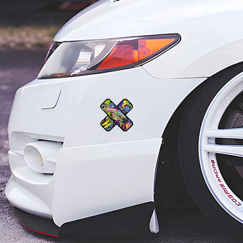 سيارة الإبداعية الفردية الهيب هوب الاتجاه الفرقة المعونة بقع غطاء الصفر دراجة الديكور ملصقات السيارات مقاوم للماء #3