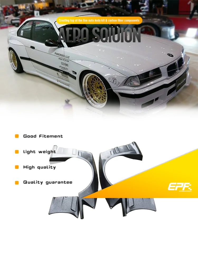 

Для BMW E30 M3 RB Style Переднее крыло (+50 мм, 4 шт.) — агрессивный широкий корпус и точная посадка