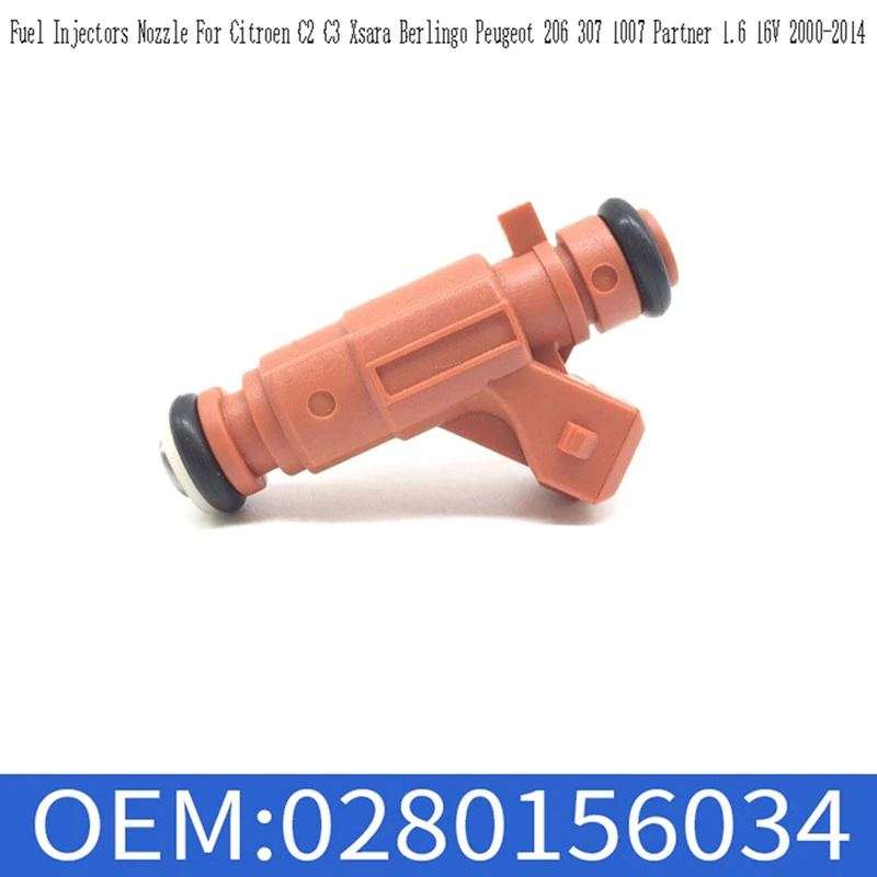 5Pcs Fuel Injectors Nozzle For Citroen C2 C3 Xsara Berlingo Peugeot 206 307 1007 Partner 1.6 16V 2000-2014 0280156034