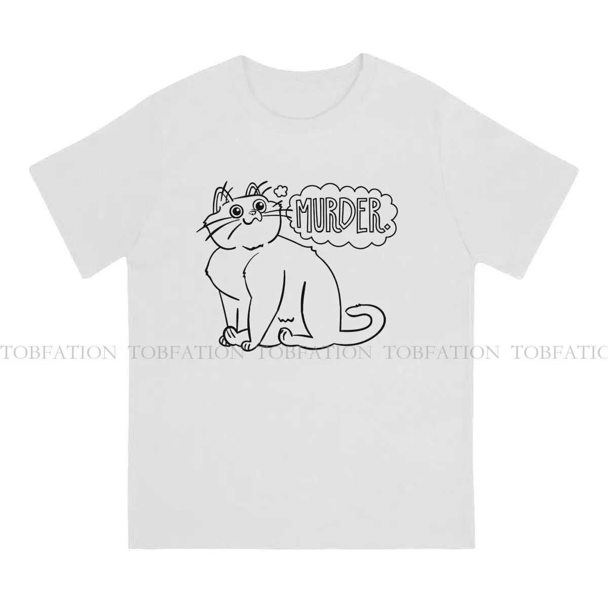 Murder Mitten Kitten Crewneck TShirts Big Fat Cat Print Homme T Shirt New Trend Clothing 6XL