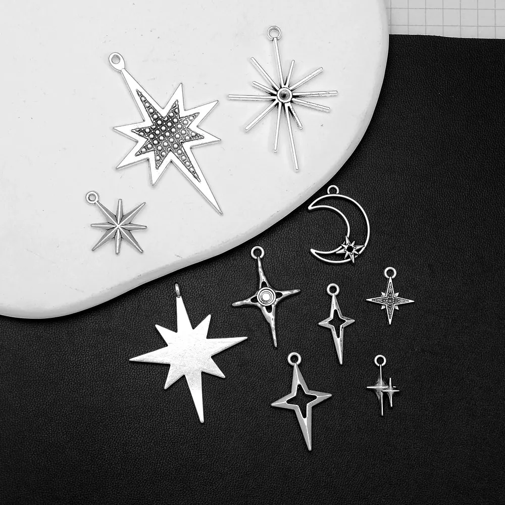 8-90pcs/lot Cute Astral Charms Mini Morning Star Pendants For DIY Jewelry Making Finding Supplies Accessories