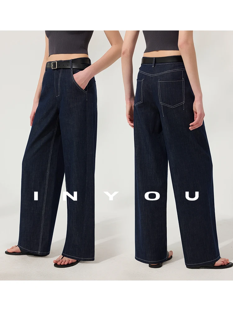 

High Quali Vintage Wide Leg Straight Cut Zipper Denim Jeans Women's Spring Summer Comfortable Breathable l Waist