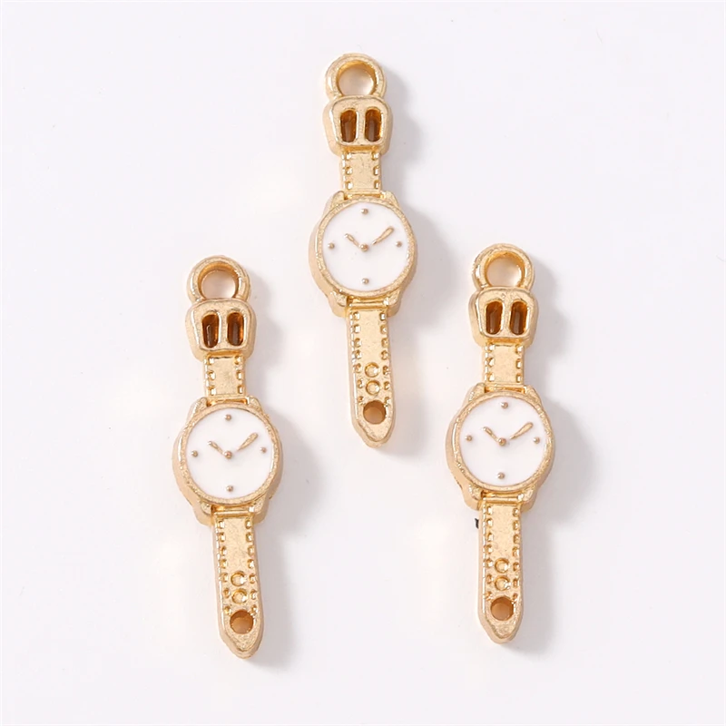 Duarte 20 Teile/los Niedliche Kleine Emaille Uhr Charms Anschlüsse für Schmuck Machen DIY Armbänder Halsketten Handgemachte Handwerk Liefert – Detail 6