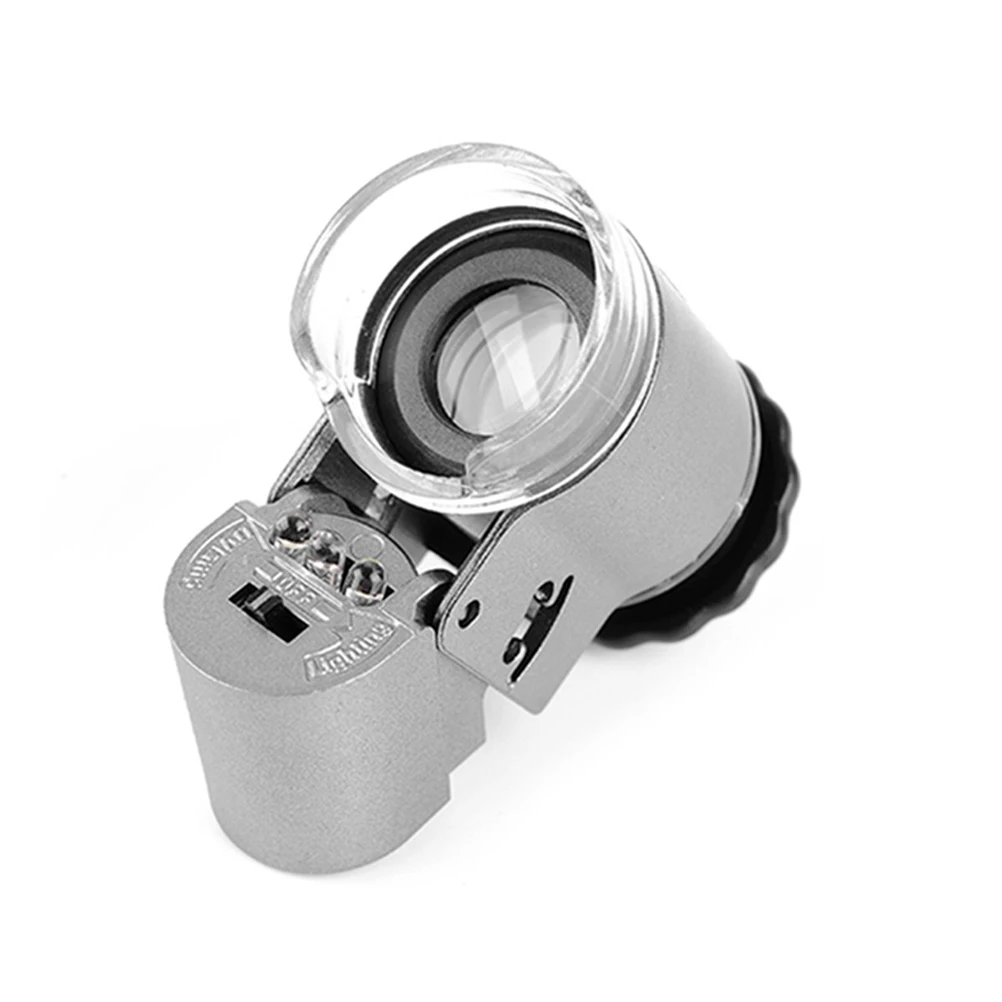 

Portable Magnifying Glass Microscope Magnifier 50X with LED Light Currency Pocket