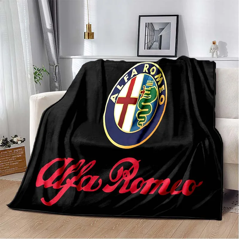 

3D printing A-alfa Romeo Logo flannel Soft Blanket Comfortable Warm All Seasons for Sofa Bed Bedroom Office Travel