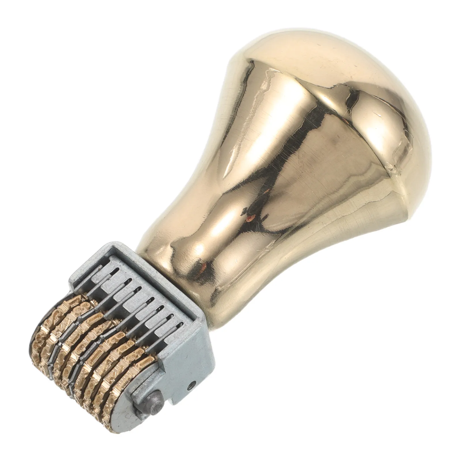 Adjustable Date Stamper Rotary Metal Date Stamp With Copper Handle Vintage Handheld Number Stamp For Scrapbooking Office Library