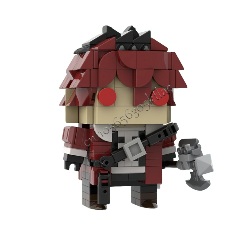 209PCS MOC Famous Movie Character Red haired Warrior Model Building Blocks DIY Assembly Bricks Toys For Children Birthday Gifts