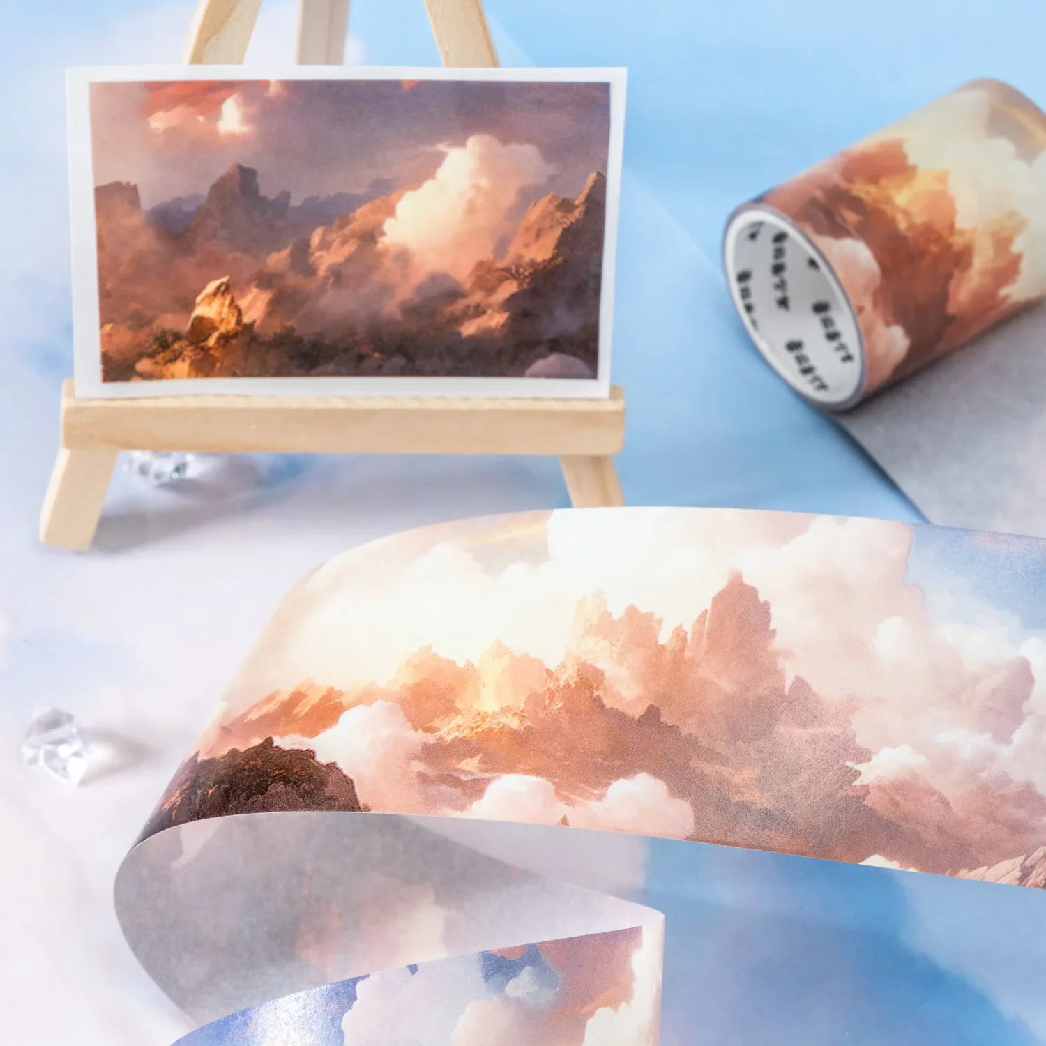 50mm*200cm Sky Journey Series Dreamy Cloud Landscaping Washi Tape Creative DIY Journal Material Collage Stationery