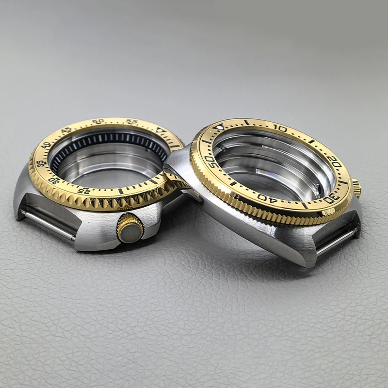 Mod 44mm 6105 6309 Turtle Abalone Case Sapphire Glass Fits NH35 NH36 NH38 4R 7S Movement Transparent Back Cover Case Refit Parts