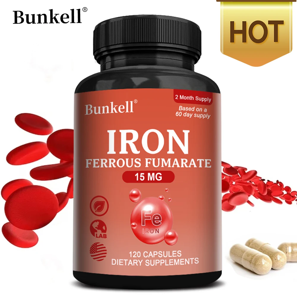 

Iron Supplement - Boost Energy, Improve Concentration, Enhance Immune Function, Reduce Fatigue, Help Hemoglobin Balance, Non-GMO