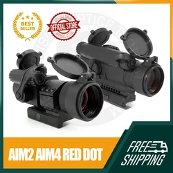 Airsoft AIM 2/4 Red Dot Reflex Sight Hunting Scope 4MOA With Flip-up Lens Covers MK18 Mount Full Origianl Markings