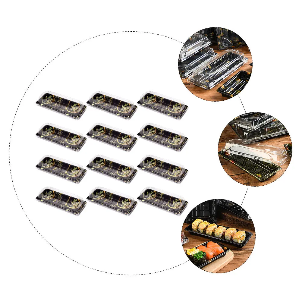 

20Pcs Disposable Sushi Box Heavy Duty Plastic Food Container Leak Proof Ideal for Catering Take Out Delivery Services