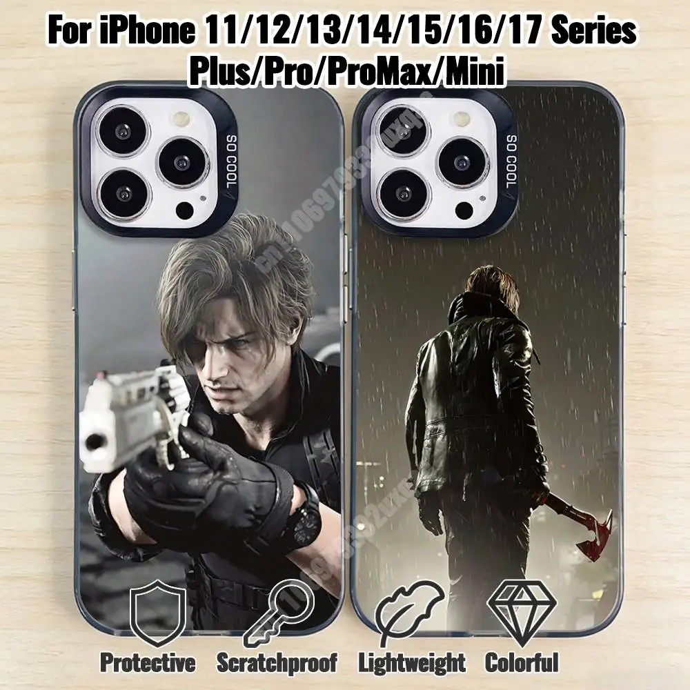 

R-Resident Evil-S Leon Scott Kennedy Phone Case for iPhone 17 16 Pro Plus 15 14 13 Max Mini 12 11 X XS Air Shield Bumper