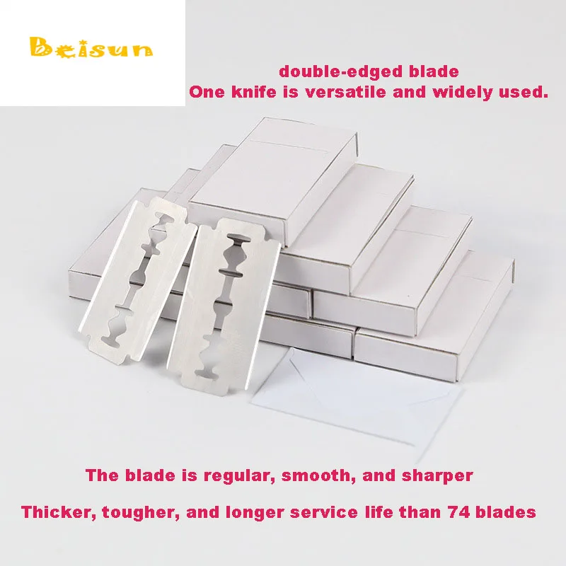 Stainless Steel Double-sided Thickened 0.13MM Unprinted Blade White Box Packaging Bssd20 74 Shaving Blade